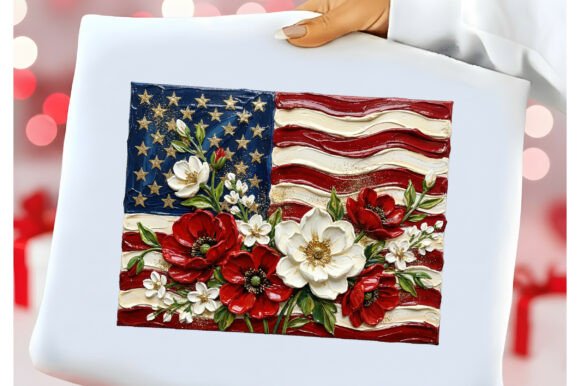 3D American Poppy Floral Flag PNG: A Versatile Design for Creative Projects
