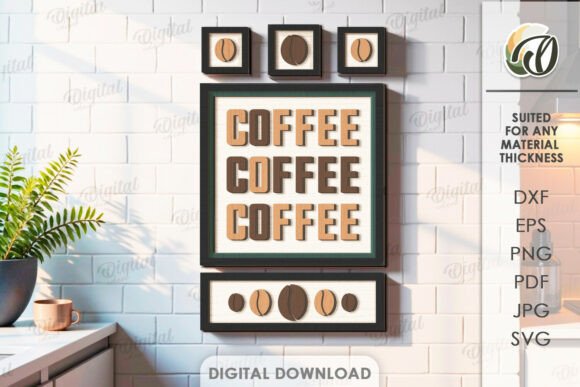 3D Coffee Sign Laser Cut