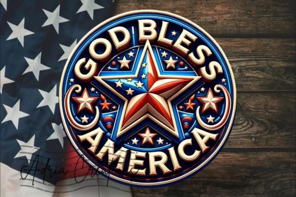 3D God Bless America Patriotic Png: A Versatile Digital Design for Creative Projects