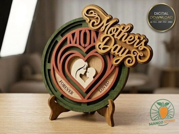 3D Mother’s Day Layered Mandala SVG: A Creative Expression for Laser Cutting and DIY Projects