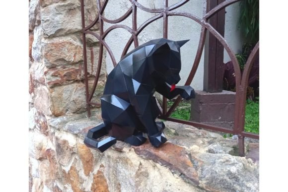 3D Papercraft Cat Sit