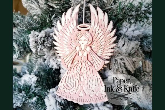 Angel 3D Papercut Ornament Template