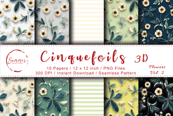 Cinquefoils Seamless Fabric 3D Patterns: A Versatile Digital Resource for Creative Projects