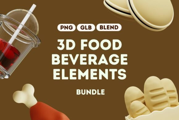 Colorful 3D Food Beverage Pack