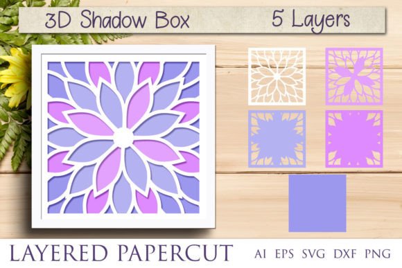 Flower Shadow Box Svg, 3D Ppercut: A Versatile Design for Creative Projects