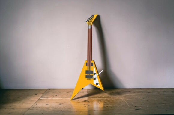 Flying Guitar - 3d Papercraft