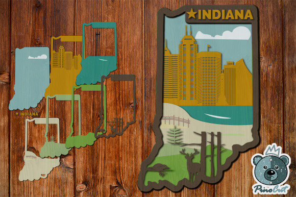 Indiana, 3D Layered Tropical Indiana: A Creative and Practical Design for CNC and Laser Cutting