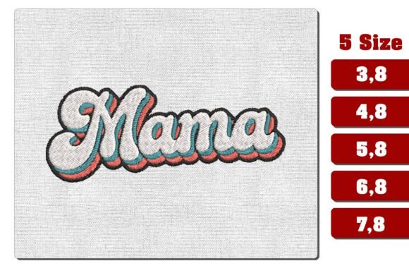Retro Layered Mama Wavy 3D Effect Design: A Unique Embroidery Creation